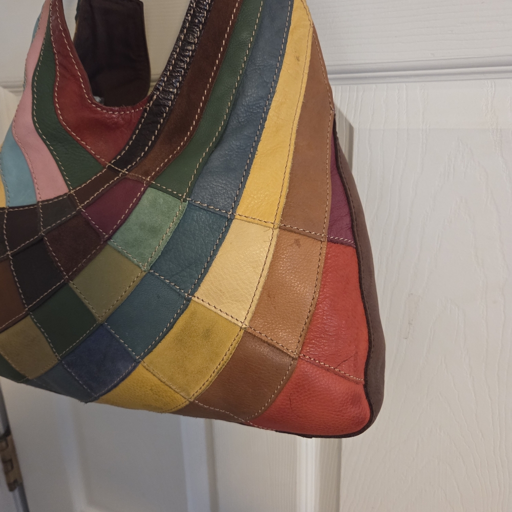 Multicolor Patchwork Shoulder Bag - image 2
